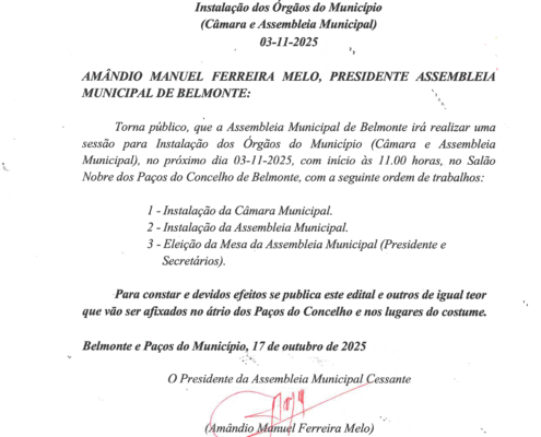 Edital Instalação De Orgãos Do Municipio — ampliar imagem